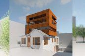 three building exterior renders of Day Street project