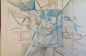 Rectangular Abstraction by David Kesler Architect, Watercolor